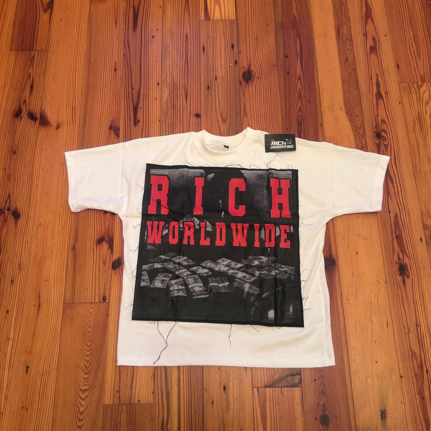 ‘’Rich worldwide” GRAPHIC Distress Tee
